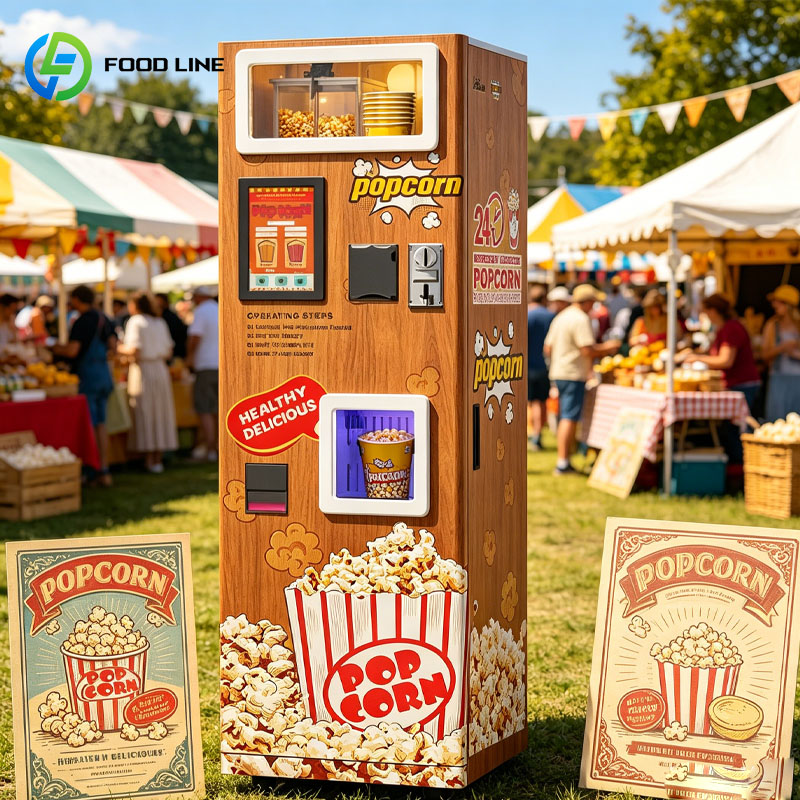 Popcorn Vending Machine - Mesin Penjual Popcorn Komersial Pintar Layanan