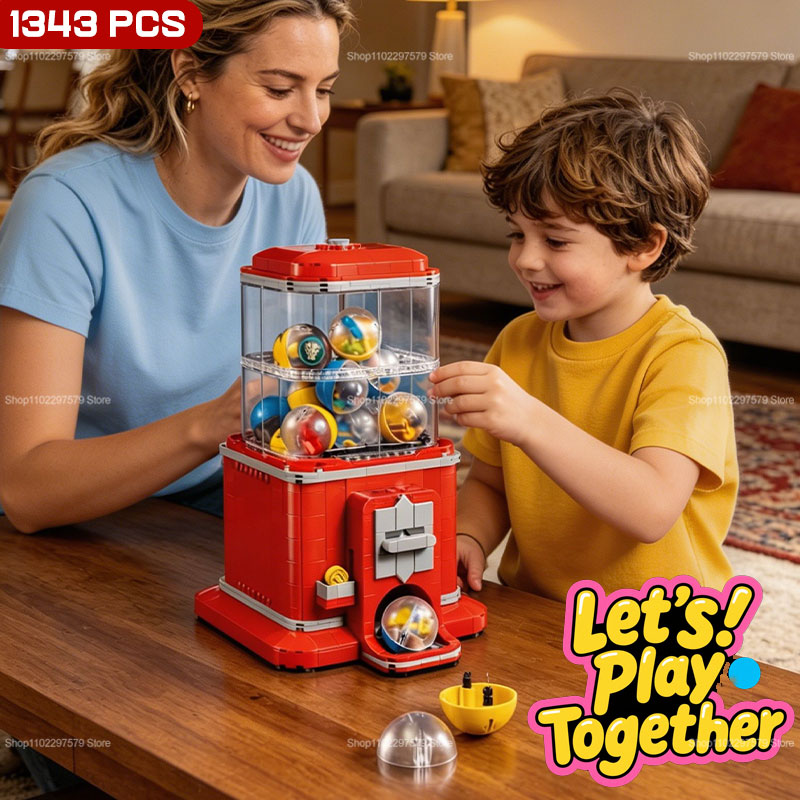 Arcade Toy Vending Machine - 1343 PCS Set Blok Bangunan Mesin