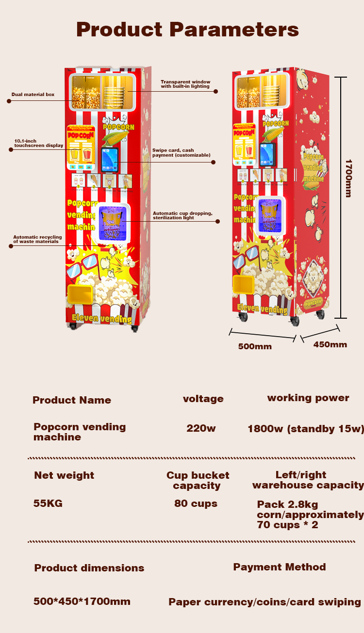 Mesin Penjual Otomatis Popcorn - Popcorn Vending Machine ulasan dan harga