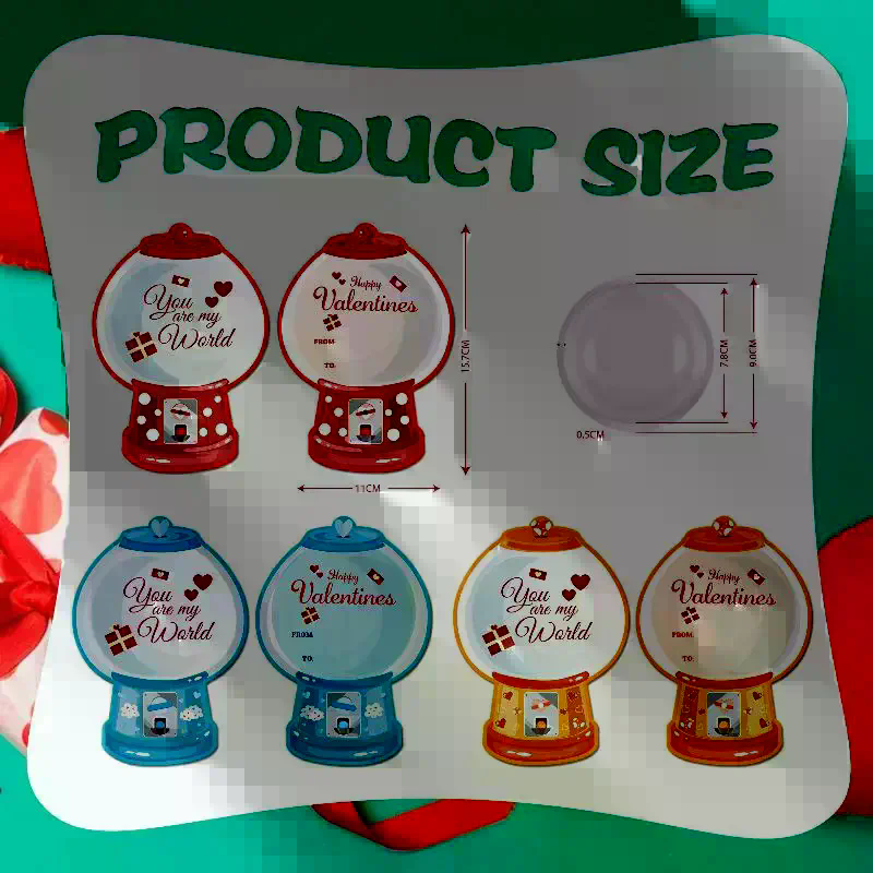 18/36 Buah Kartu Permen Valent - Bubble Gum Machine ulasan dan harga