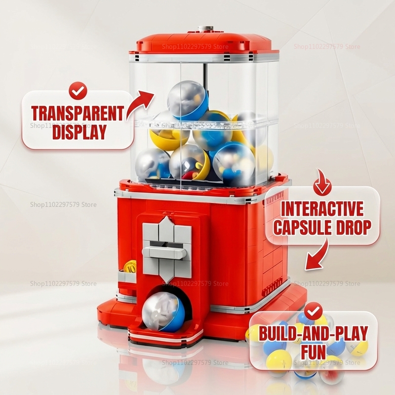 1343 PCS Set Blok Bangunan Mes - Arcade Toy Vending Machine ulasan dan harga